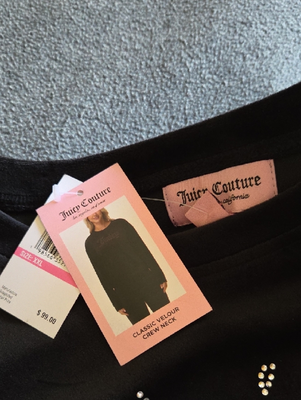 Juicy Couture Black Rhinestone  Sweatshirt w/Pink Tag & Juicy Body Soufflee NWT - Picture 2 of 7